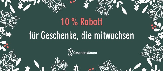Weihnachtsrabatt für nachhaltige Geschenke des GeschenkBaum-Shops