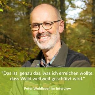 Porträt und Zitat Peter Wohlleben